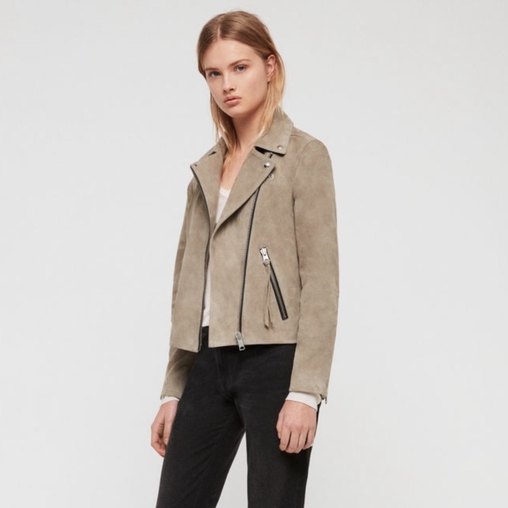 [LIKE NEW] Allsaints -  Suede Dalby Biker jacket